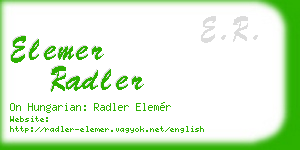 elemer radler business card