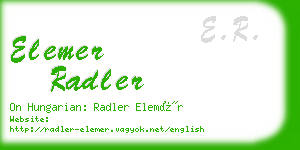 elemer radler business card